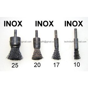 Szczotka pędzelkowa INOX  fi 10 z trzpieniem fi 6