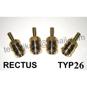 Szybkozłączka TYP 26 z końcówką na wąż fi 6mm    RECTUS