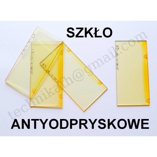 Szkło do maski bezbarwne 50x100mm ANTYODPRYSKOWE