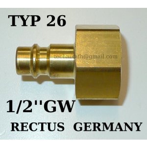 Wtyk szybkozłączki TYP 26 GWINT WEW. 1/2"    RECTUS