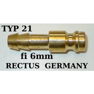 Wtyk szybkozłączki TYP 21 na wąż fi 6mm    RECTUS