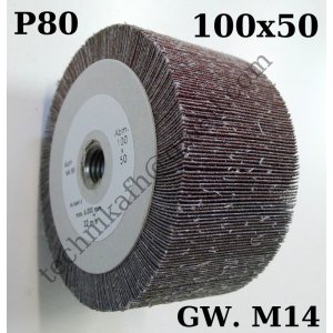 Ściernica listkowa z płótna ściernego   100x50xM14  P80