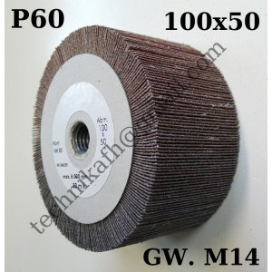 Ściernica listkowa z płótna ściernego   100x50xM14  P60