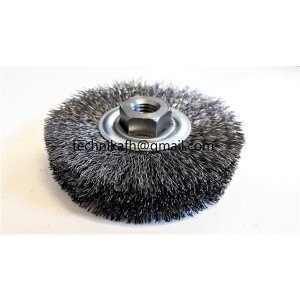 Szczotka tarczowa INOX  fi 100 z gwintem M-14