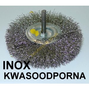 Szczotka tarczowa INOX   fi  80 z trzpieniem fi 6