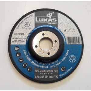 Tarcza do szlifowania 125x6mm  LUKAS ERZETT  INOX/STAL