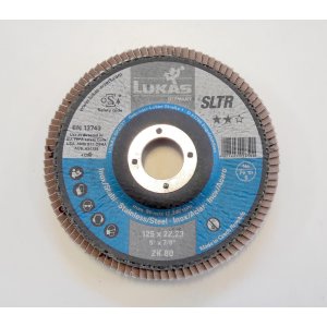 Tarcza listkowa SLTR 125 /lamelka/do stali nierdzewnej ziarno cyrkonowe  P120